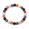 Natural & Synthetic Mixed Gemstone Beads Thread Stretch Bracelets for Women BJEW-JB11251-2