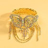 Brass Rhinestone Tassel Bracelets WGF9725-02-1