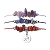 3Pcs Constellations Adjustable Nylon Cord Braided Bead Bracelets for Women Men BJEW-JB11325-09-2