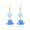 Iron & Glass & Porcelain Dangle Earrings WG76621-02-1