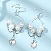 Brass Heart Dangle Earrings EJEW-JE06805-1