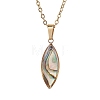 Natural Paua Shell Pendant Necklaces NJEW-JN05141-01-2