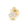 Brass Micro Pave Clear Cubic Zirconia Charms KK-Z151-18G-P-1