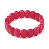 Dyed Natural White Jade Beaded Stretch Bracelets for Unisex G-K303-01K-01-4