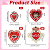 4Pcs 4 Styles Heart Polyester Embroidered Cloth Patch PATC-NB0001-67B-2