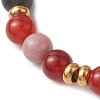 8.5mm Round Natural Rhodonite & Carnelian & African Bloodstone & Brass Beaded Stretch Bracelets for Women BJEW-JB10717-3