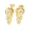 Conch Brass Stud Earrings EJEW-D351-07G-2