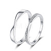 Rhodium Plated 925 Sterling Silver Finger Rings WG194F9-13-5