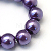 Baking Painted Pearlized Glass Pearl Round Bead Strands HY-Q330-8mm-59-3