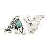 Synthetic Turquoise & Alloy Pendants PALLOY-H146-01AS-A-2