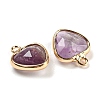 Natural Amethyst Faceted Heart Charms G-Q006-07G-10-2