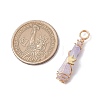 5Pcs 5 Styles Electroplated Natural Quartz Crystal Copper Wire Wrapped Pendants PALLOY-JF03428-2