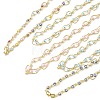 Brass Enamel Evil Eye Link Chain Necklaces NJEW-G183-01G-2