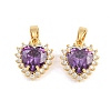 Brass Micro Pave Cubic Zirconia Charms CU-CBAA6E8-07G-03-1