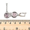 925 Sterling Silver Pave Cubic Zirconia Flat Round Hoop Earrings EJEW-C150-01C-02-5