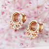 316L Surgical Stainless Steel Crystal Rhinestone Horse Eye Ear Plugs Gauges WG2285B-12-2