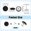 48Sets Flat Round Polyester Covered Aluminum Buttons DIY-NB0016-27-2
