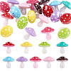 20Pcs UV Plating Opaque Luminous Acrylic Beads OACR-TA0005-13-2