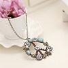 Bohemian Flower Peace Sign Alloy & Glass & Plastic Pearl Pendant Necklaces FS-WG15A32-02-3