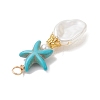 Dyed Synthetic Turquoise & ABS Plastic Imitation Pearl Pendants PALLOY-JF04856-5