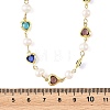Natural Cultured Freshwater Pearl & Brass Glass Link Chains Necklaces for Women NJEW-JN06407-4