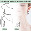 400Pcs 316 Surgical Stainless Steel Hook Earrings STAS-BBC0006-23-2