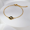 Stainless Steel Heart-shape Clover Link Bracelets OH1703-2-1