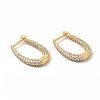 Cubic Zirconia Teardrop Hoop Earrings EJEW-G341-06G-1