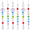 6Pcs 2 Style Electroplate Octagon Glass Beaded Pendant Decorations HJEW-SC0001-32-1