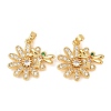 Brass Micro Pave Clear Cubic Zirconia Pendants KK-G543-05G-02-1