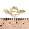 Brass Micro Pave Clear Cubic Zirconia Fold Over Clasps KK-K361-02G-5
