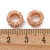 Rack Plating Brass Micro Pave Clear Cubic Zirconia Beads KK-U030-05RG-2