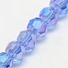 Faceted(32 Facets) Electroplate Glass Beads Strands X-EGLA-J042-8mm-AB02-3
