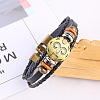 Imitation Leather Cord Triple Layer Multi-strand Bracelets WG0B1A2-03-1