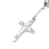 Tarnish Resistant Men's Rosary Bead Necklace with Crucifix Cross NJEW-I011-8mm-06-3
