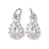 Brass Micro Pave Cubic Zirconia Charms RB-I077-15P-RS-1
