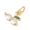 Brass Micro Pave Cubic Zirconia Charms KK-H525-03B-G-2