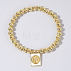 Personality Brass Round Bead Beaded Stretch Bracelets ST0339-3-1