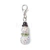 2Pcs Christmas Snowman Pave Disco Ball Beads & Brass Rhinestone Pendant Decorations HJEW-JM04452-4