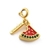 Brass Enamel Fruits Pendant Decoration LS-HJEW-P020-01A-G-1