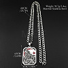 304 Stainless Steel Enamel Black Wolf Dog Tag Pendant Necklaces for Men WG9808E-01-4