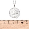 Flat Round with Wolf 304 Stainless Steel Pendant Necklaces NJEW-H059-04P-5