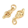 Brass Micro Pave Clear Cubic Zirconia Charms KK-Q085-02G-G-2