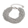 304 Stainless Steel Cuban Chain Multi-strand Bracelets for Women BJEW-D460-01P-5