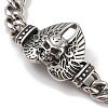 304 Stainless Steel Viking Wing Skull Link Chain Bracelets for Men BJEW-B096-49D-2