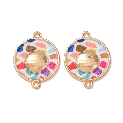 Printed Alloy Enamel Connector Charms AL-CBA2638-02F-1
