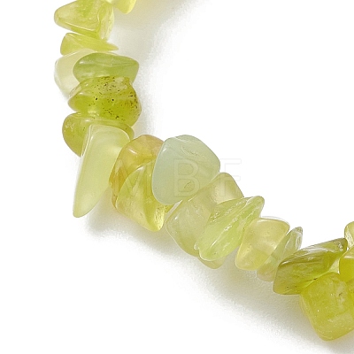 Natural Jade Chips Beaded Stretch Bracelets BJEW-TA00494-02-1