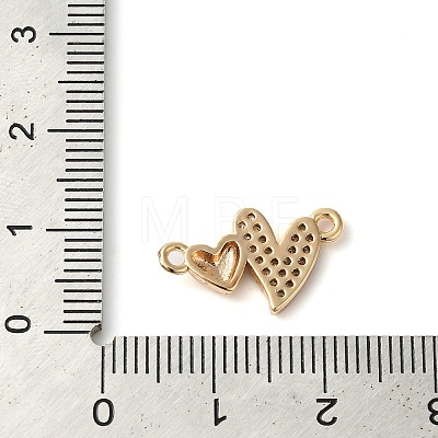 Brass Micro Pave Clear Cubic Zirconia Connector Charms KK-G503-33G-1