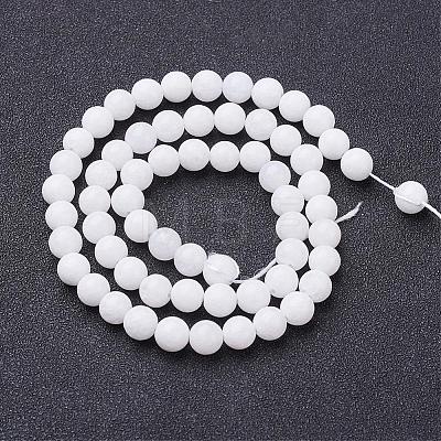 Natural White Jade Beads Strands GSR6mmC067-1
