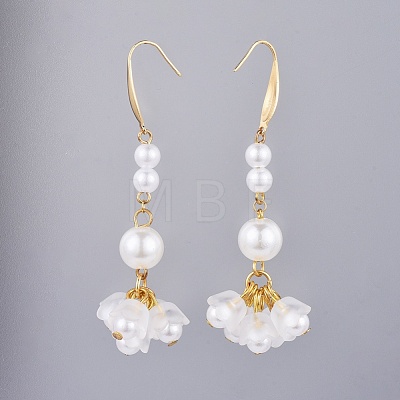 Acrylic Imitation Pearl Beads Dangle Earrings EJEW-JE03369-01-1